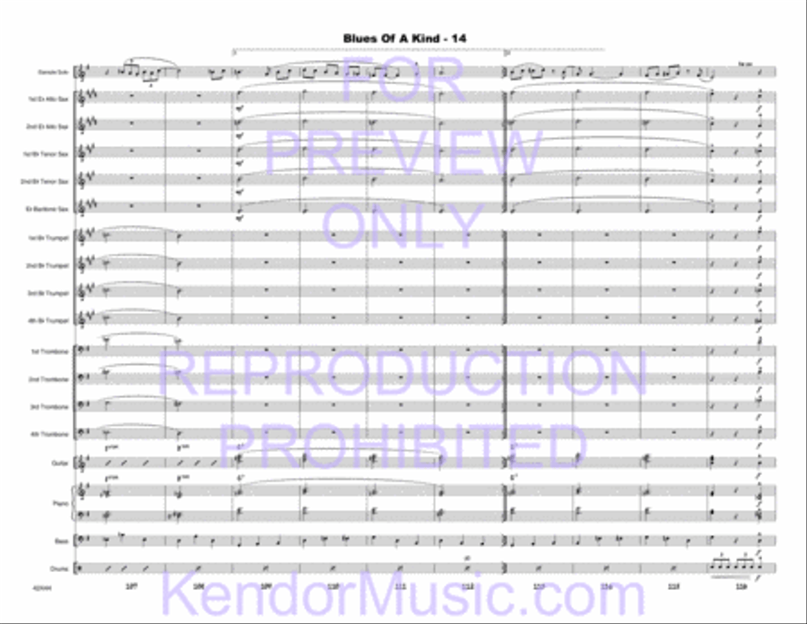 Blues Of A Kind (Full Score) Jazz Ensemble scores gallery preview page 16