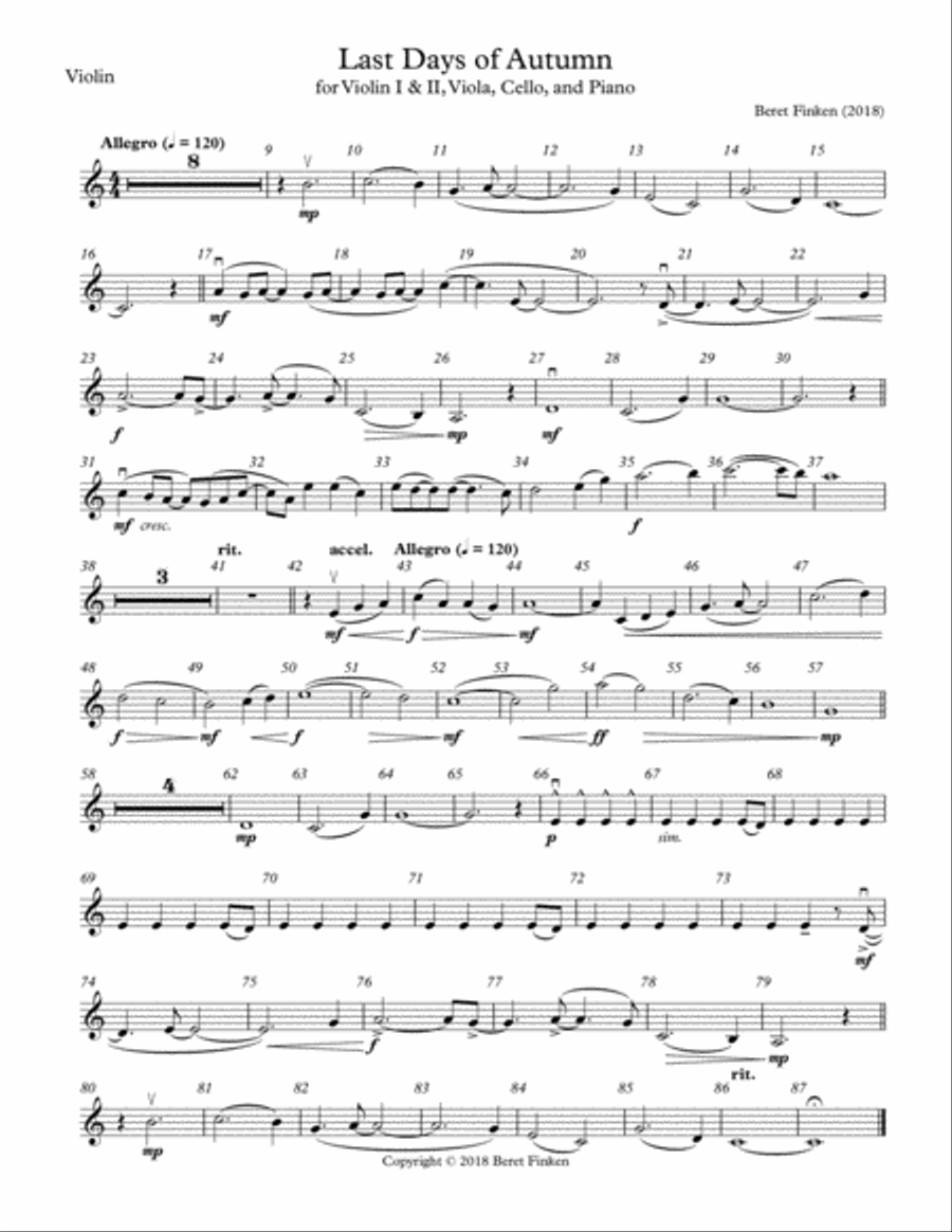 Last Days of Autumn Last Days of Autumn Piano Quintet scores gallery preview page 5