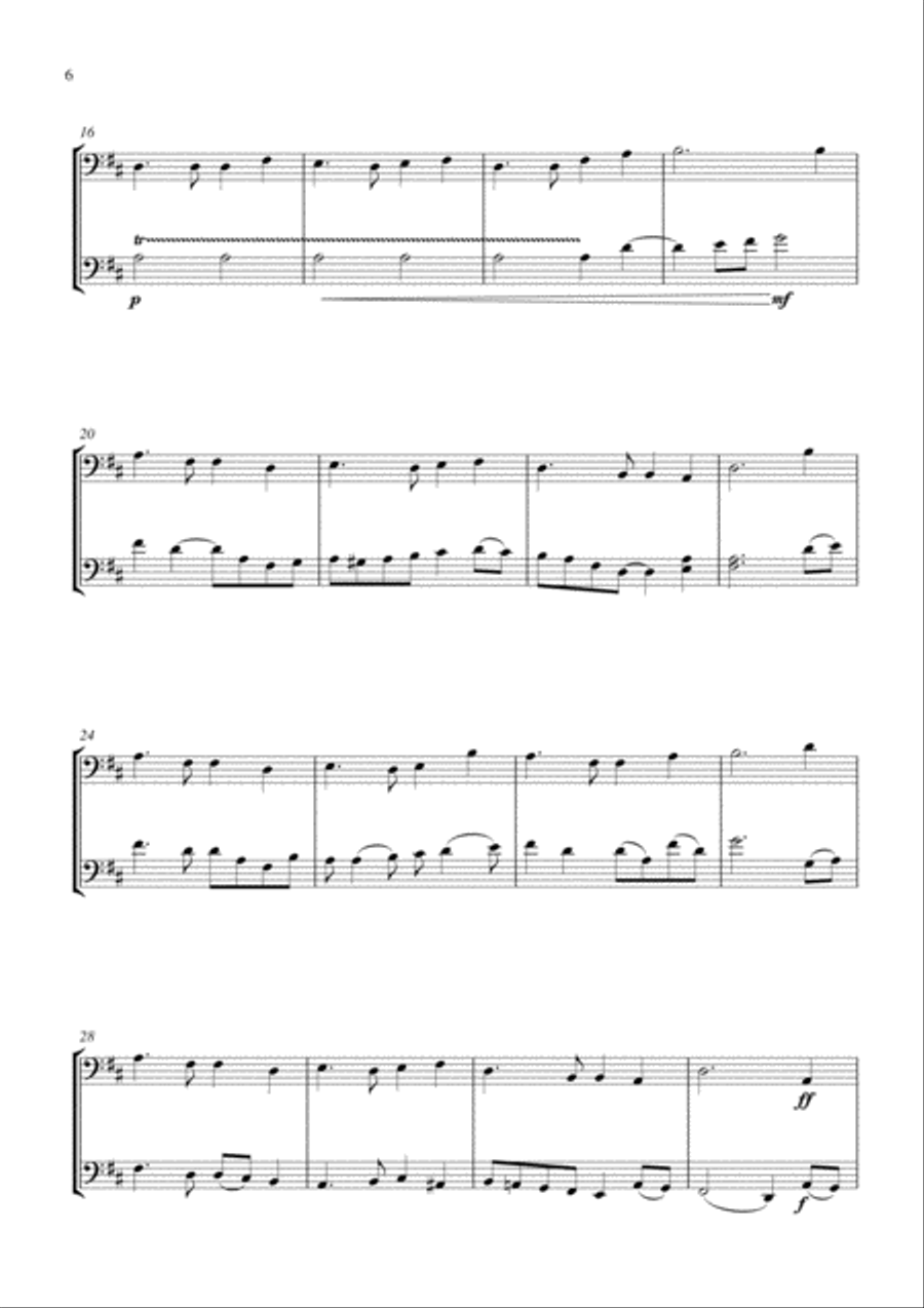 15 Popular Christmas Songs for Cello Duet (Suitable for beginning / intermediate cellists) String Duet scores gallery preview page 6