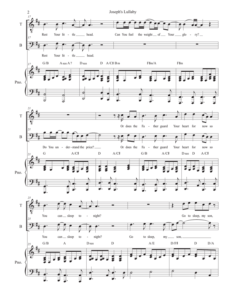 Joseph's Lullaby Tenor Voice scores gallery preview page 2