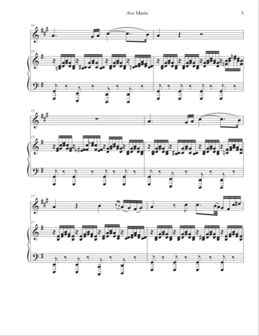 Ave Maria (Schubert) B-Flat Trumpet scores gallery preview page 3