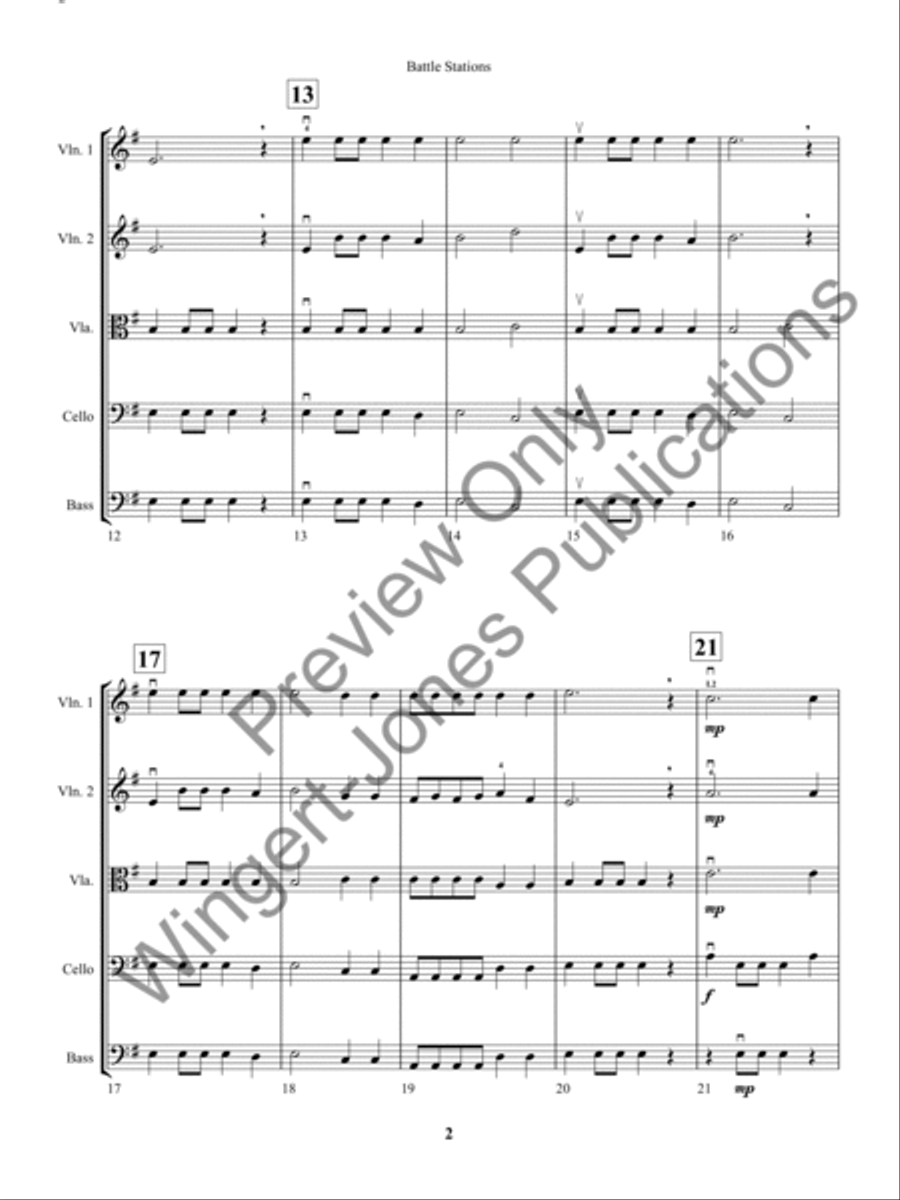 Battle Stations (Score) String Orchestra scores gallery preview page 5