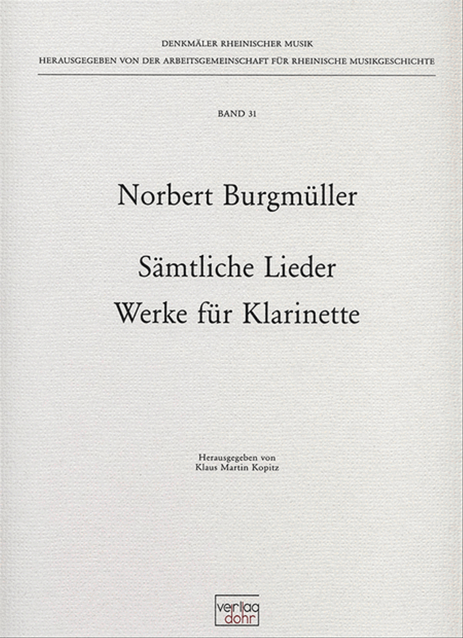 Sämtliche Lieder und Werke für Klarinette Voice scores gallery preview page 1