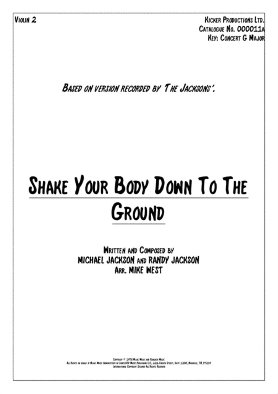 Shake Your Body Down To The Ground String Quartet scores gallery preview page 4