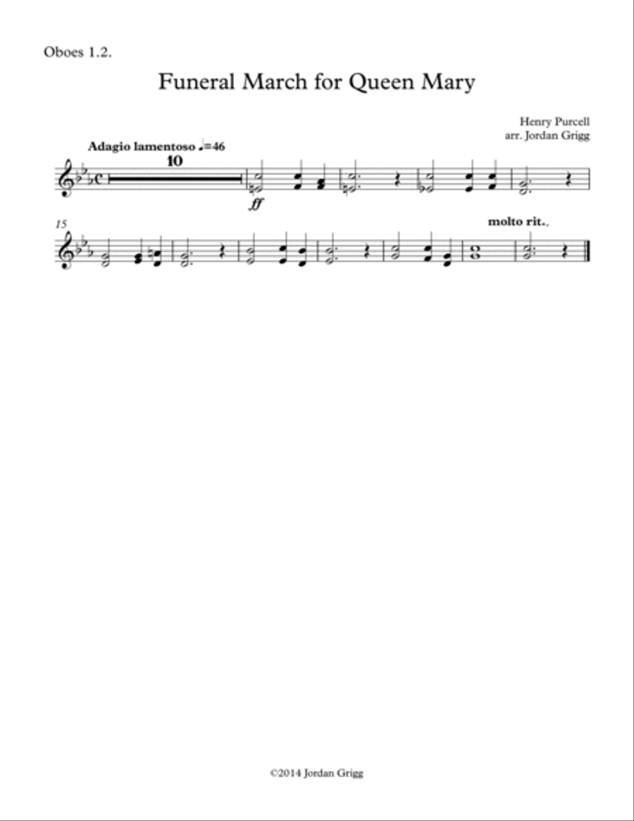 Funeral March for Queen Mary Small Ensemble scores gallery preview page 6