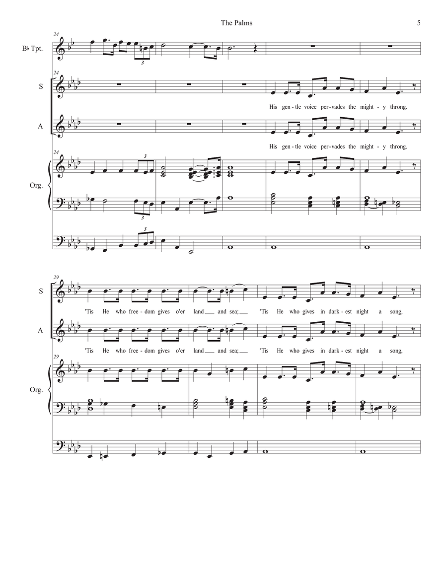 The Palms (Vocal Quartet - (SATB) 4-Part scores gallery preview page 5