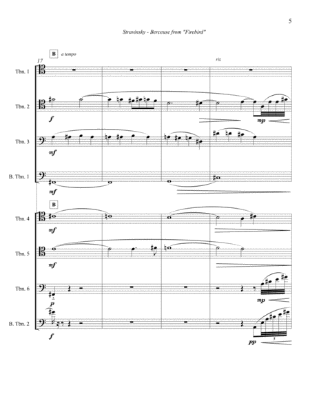 Berceuse from Firebird for Trombone Octet Ensemble Choir image number null
