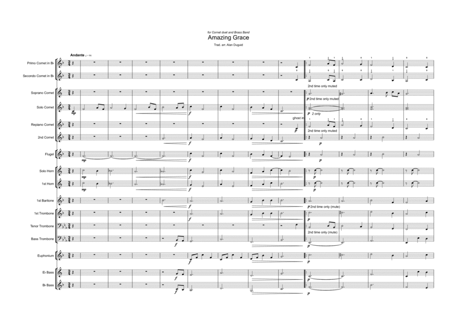 Amazing Grace Amazing Grace Brass Band scores gallery preview page 1
