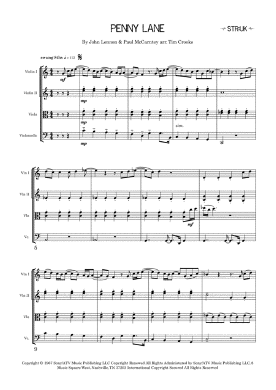 Penny Lane String Quartet scores gallery preview page 2