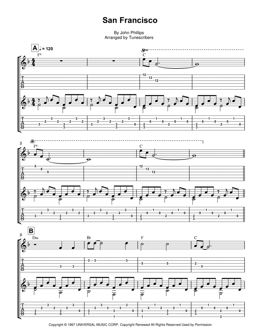 San Francisco Guitar Solo scores gallery preview page 1