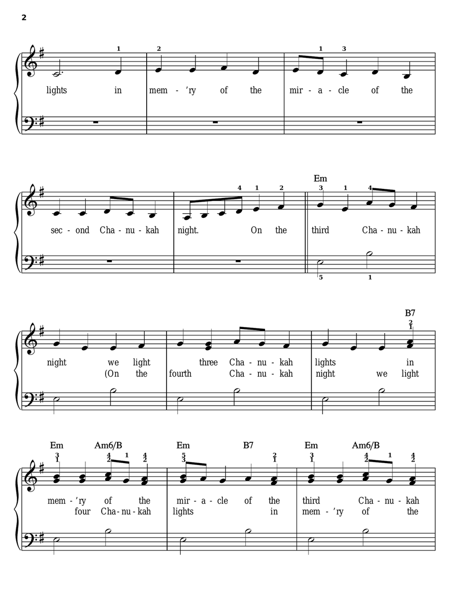 The First Chanukah Night Easy Piano scores gallery preview page 2