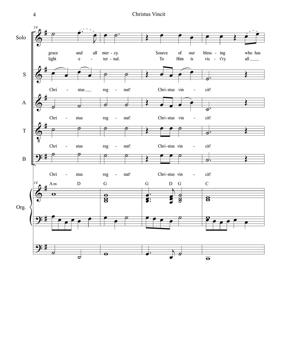 Christus Vincit (Canon) Christus Vincit (Canon) 4-Part scores gallery preview page 4