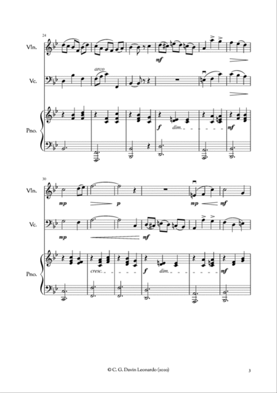 Forlorn - Piano Trio in G Minor Piano Trio scores gallery preview page 5