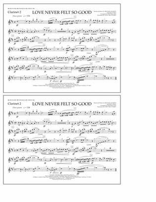 Love Never Felt So Good - Clarinet 2