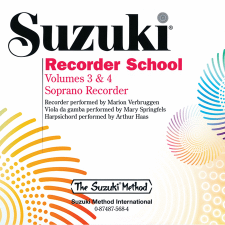 Suzuki Recorder School (Soprano Recorder) CD, Volume 3 and 4
