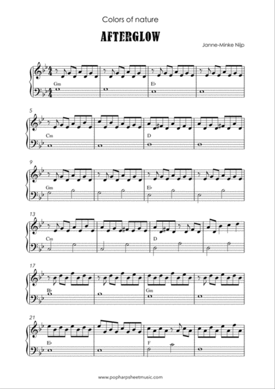 Colors of Nature - Afterglow - harp solo Harp scores gallery preview page 1
