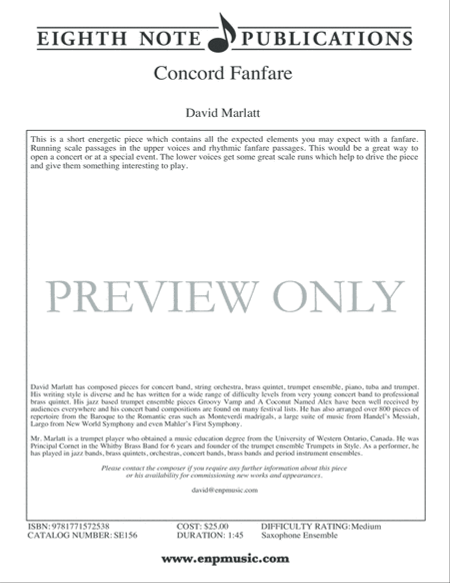 Concord Fanfare Concord Fanfare Small Ensemble scores gallery preview page 2