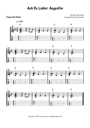Ach Du Lieber Augustin - Fingerstyle Ukulele (Very easy German Folk Song)