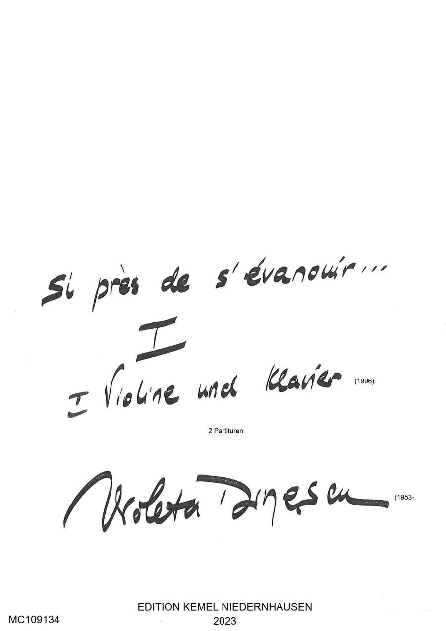 Si pres de s'evanouir I Si pres de s'evanouir I Violin scores gallery preview page 1