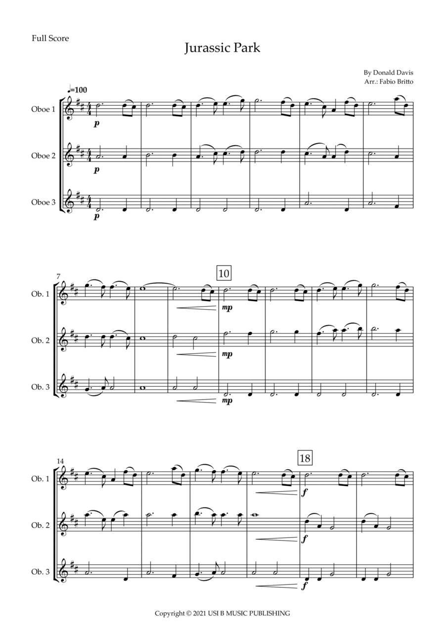 Jurassic Park Iii Jurassic Park Iii Woodwind Trio scores gallery preview page 1