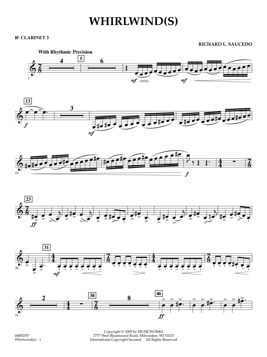 Whirlwind(s) - Bb Clarinet 3
