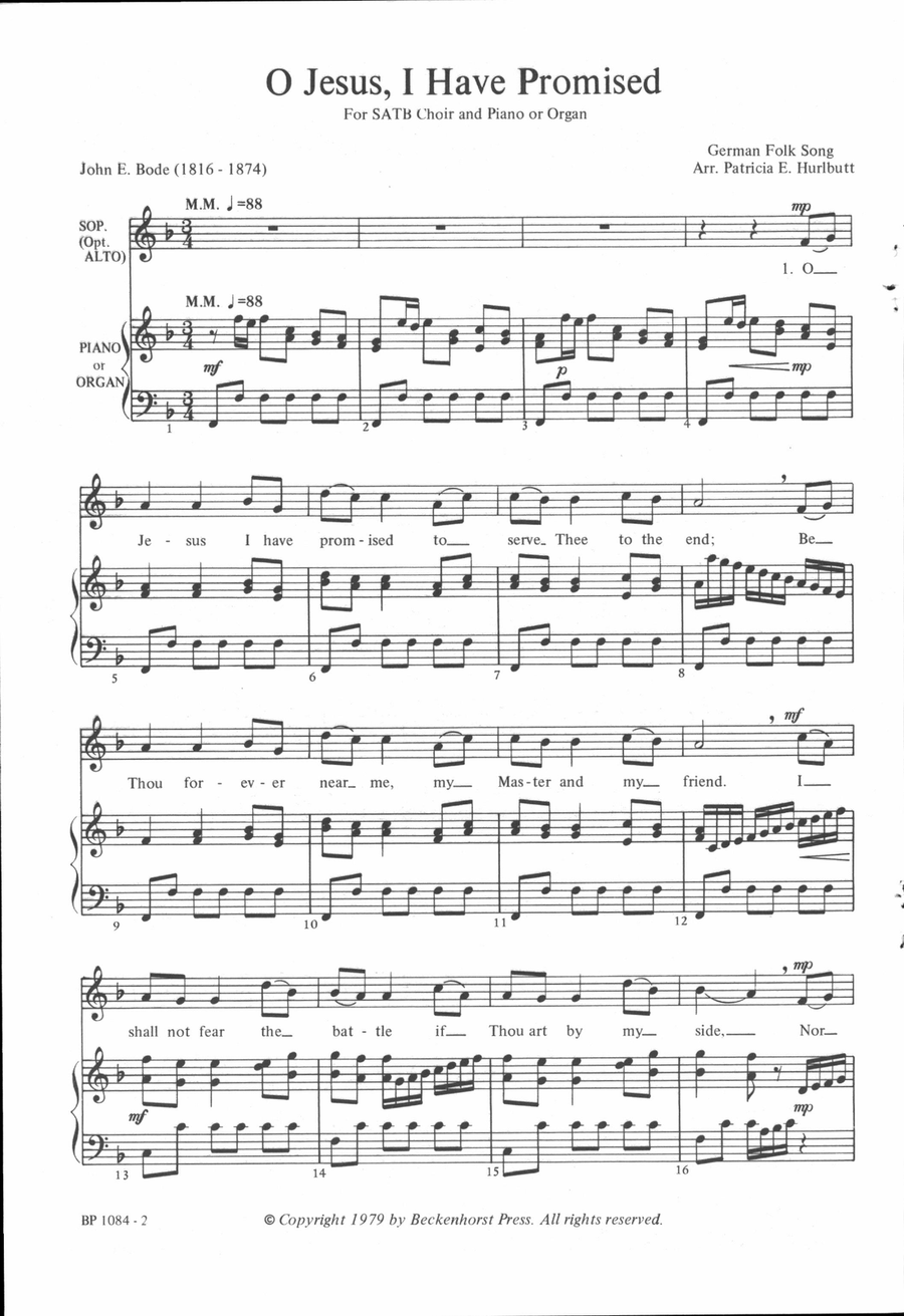 O Jesus, I Have Promised - Hurlbutt 4-Part scores gallery preview page 2