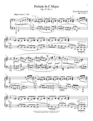 Book cover for Prelude In C Major, Op. 32, No. 1