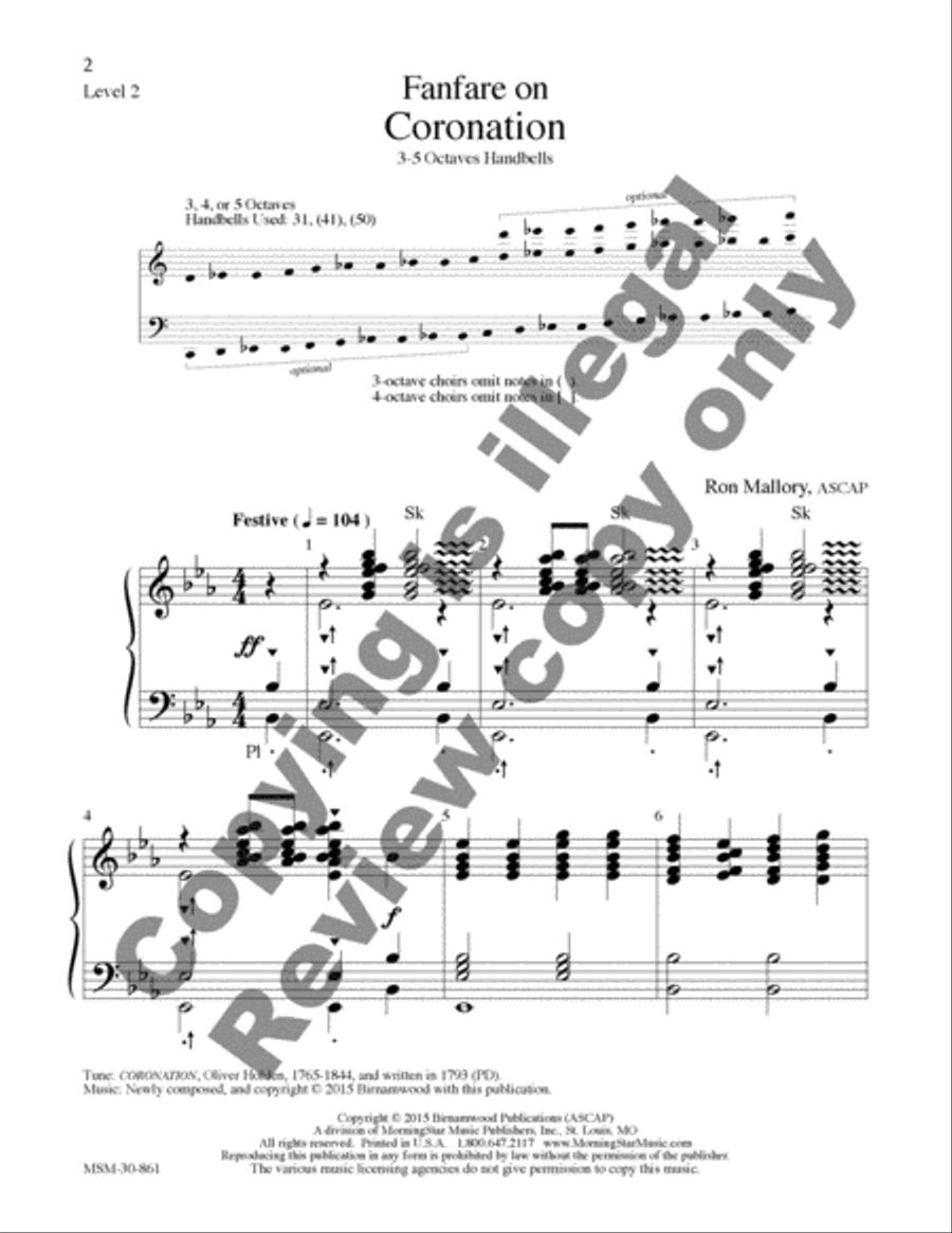 Fanfare on Coronation Fanfare on Coronation 5-Octaves scores gallery preview page 2