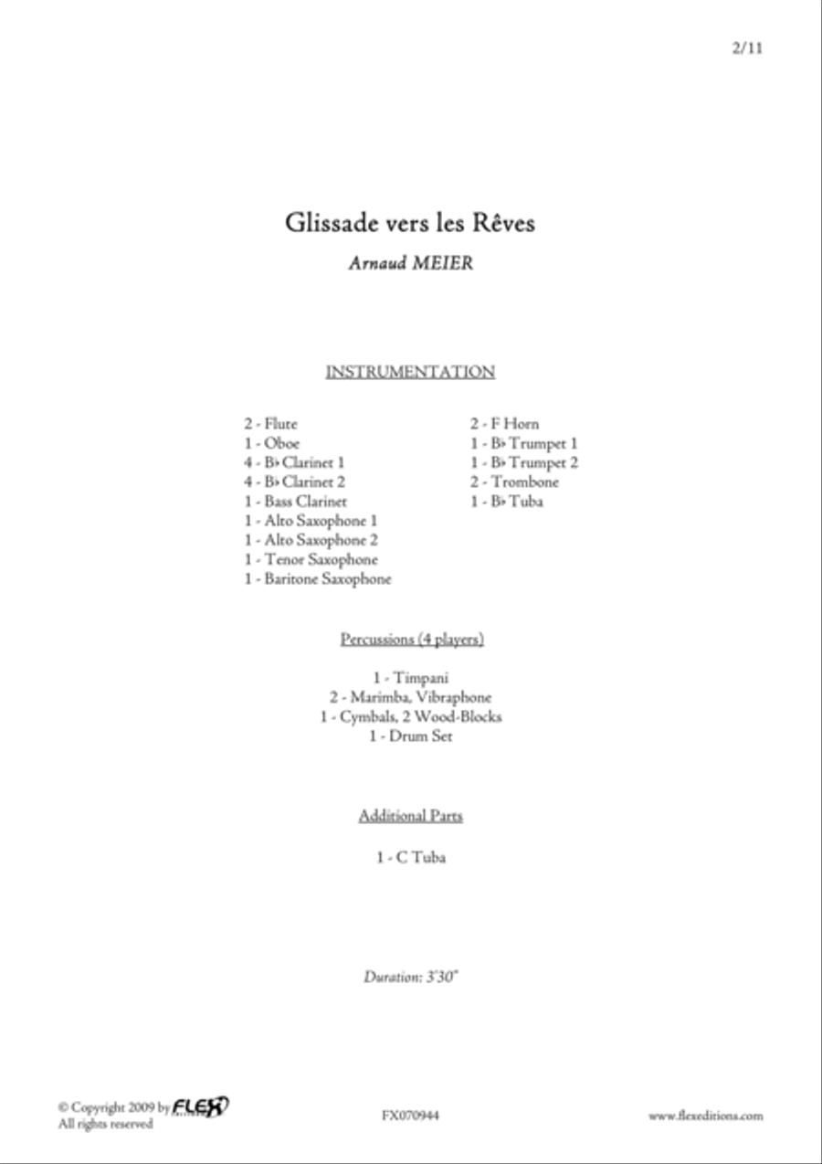 Glissades vers les reves Glissades vers les reves Concert Band scores gallery preview page 2
