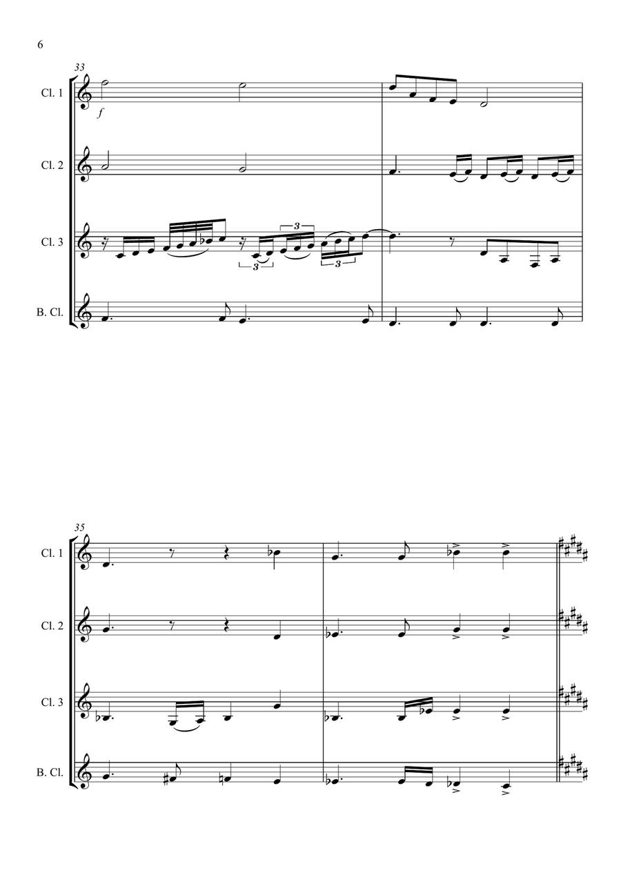 Bohemian Rhapsody Clarinet Quartet scores gallery preview page 6