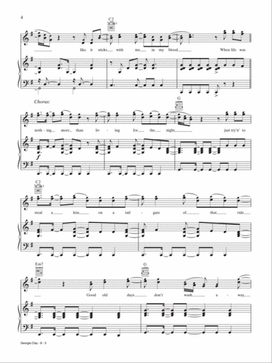 Georgia Clay Piano, Vocal, Guitar scores gallery preview page 3