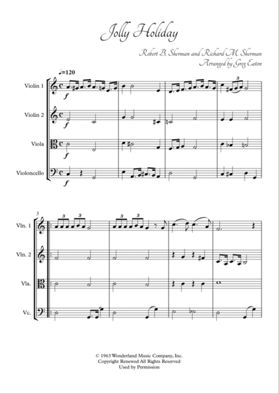 Jolly Holiday String Quartet scores gallery preview page 2