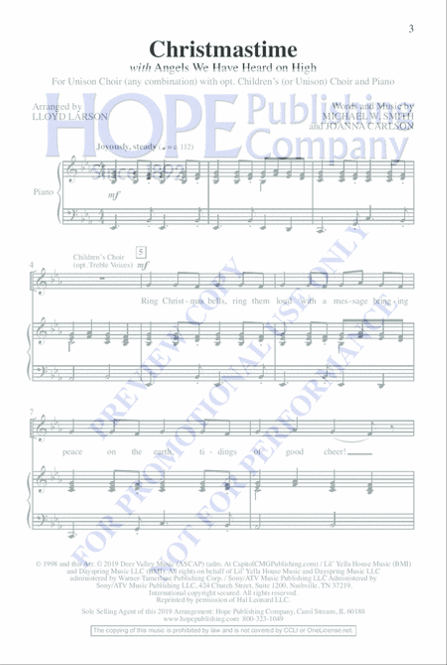 Christmastime Unison Choir scores gallery preview page 2
