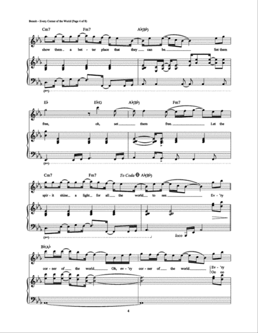 Every Corner of the World Piano Solo scores gallery preview page 4