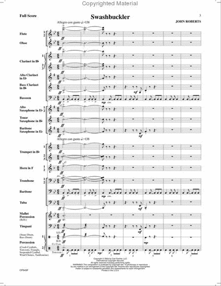 Swashbuckler Concert Band scores gallery preview page 2