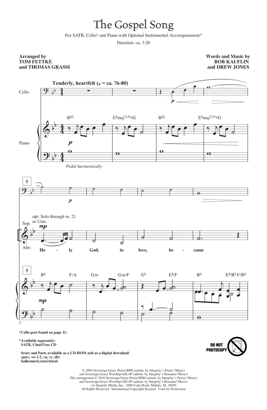 The Gospel Song 4-Part scores gallery preview page 1