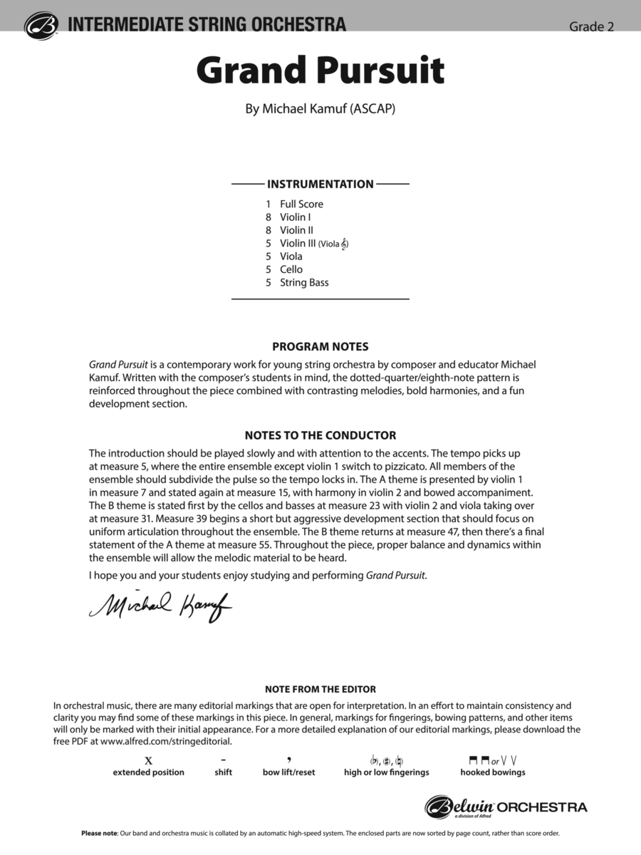 Grand Pursuit: Score Grand Pursuit: Score String Orchestra scores gallery preview page 1