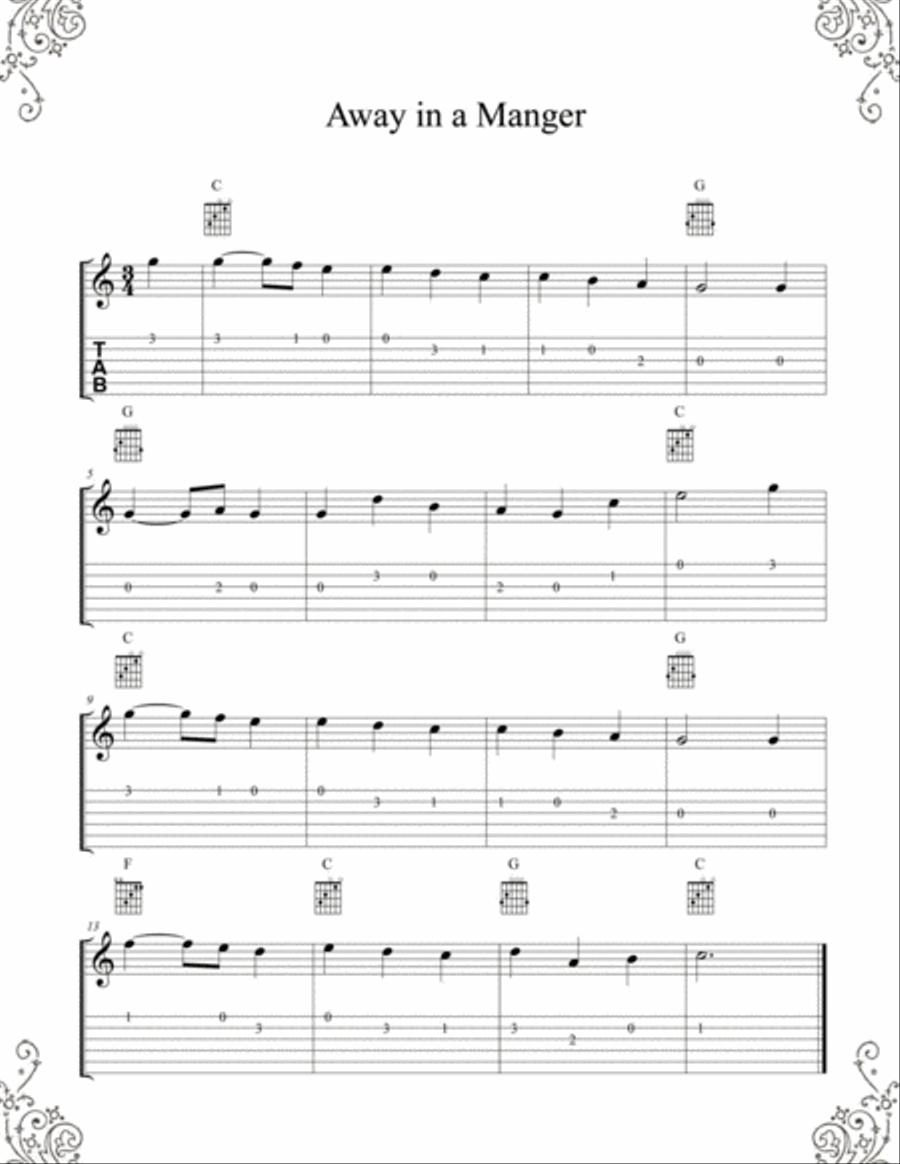 12 Christmas Songs - Beginner guitar Guitar Tablature scores gallery preview page 3