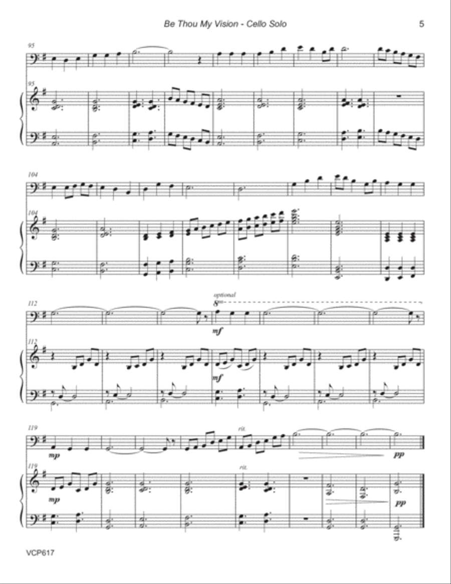 BE THOU MY VISION - CELLO SOLO with Piano Accompaniment (Grade 3+) Piano scores gallery preview page 5