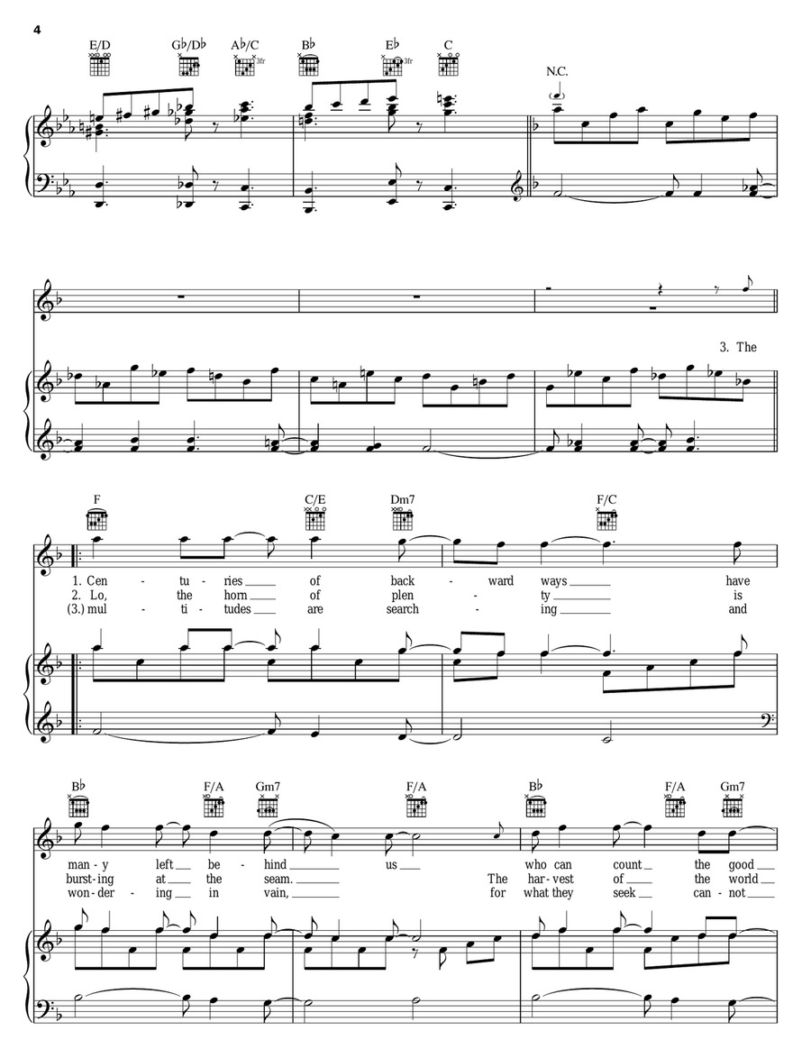 No One Together Piano, Vocal, Guitar scores gallery preview page 4