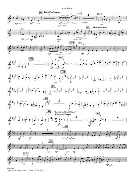 Symphonic Dances (from Fiddler On The Roof) (arr. Ira Hearshen) - F Horn 4