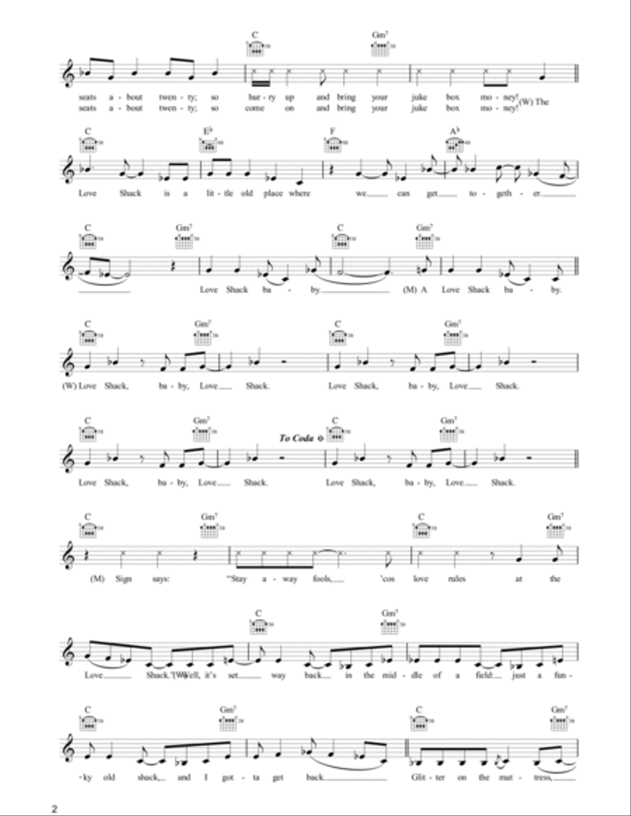 Love Shack Love Shack Piano scores gallery preview page 2