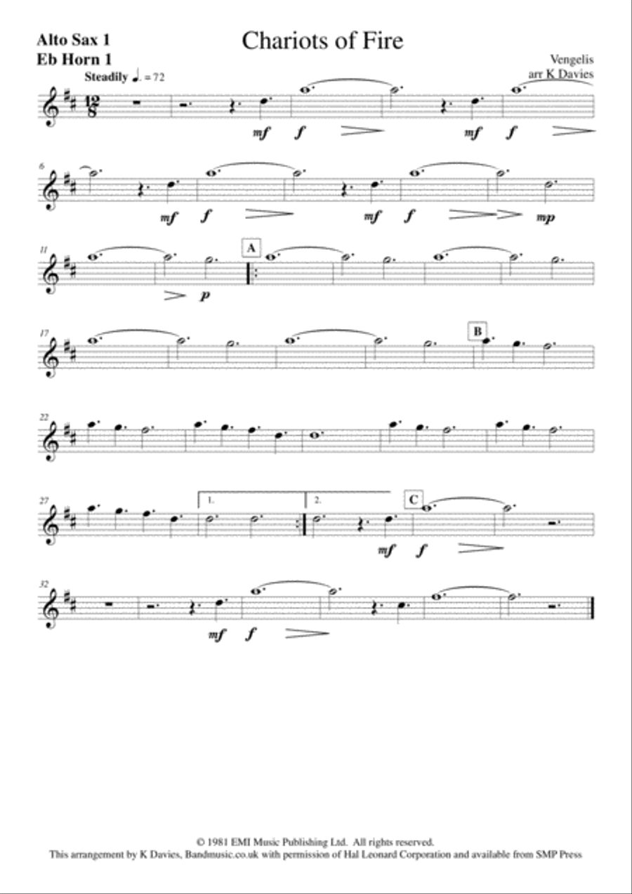 Chariots Of Fire from the Feature Film CHARIOTS OF FIRE Large Ensemble scores gallery preview page 3
