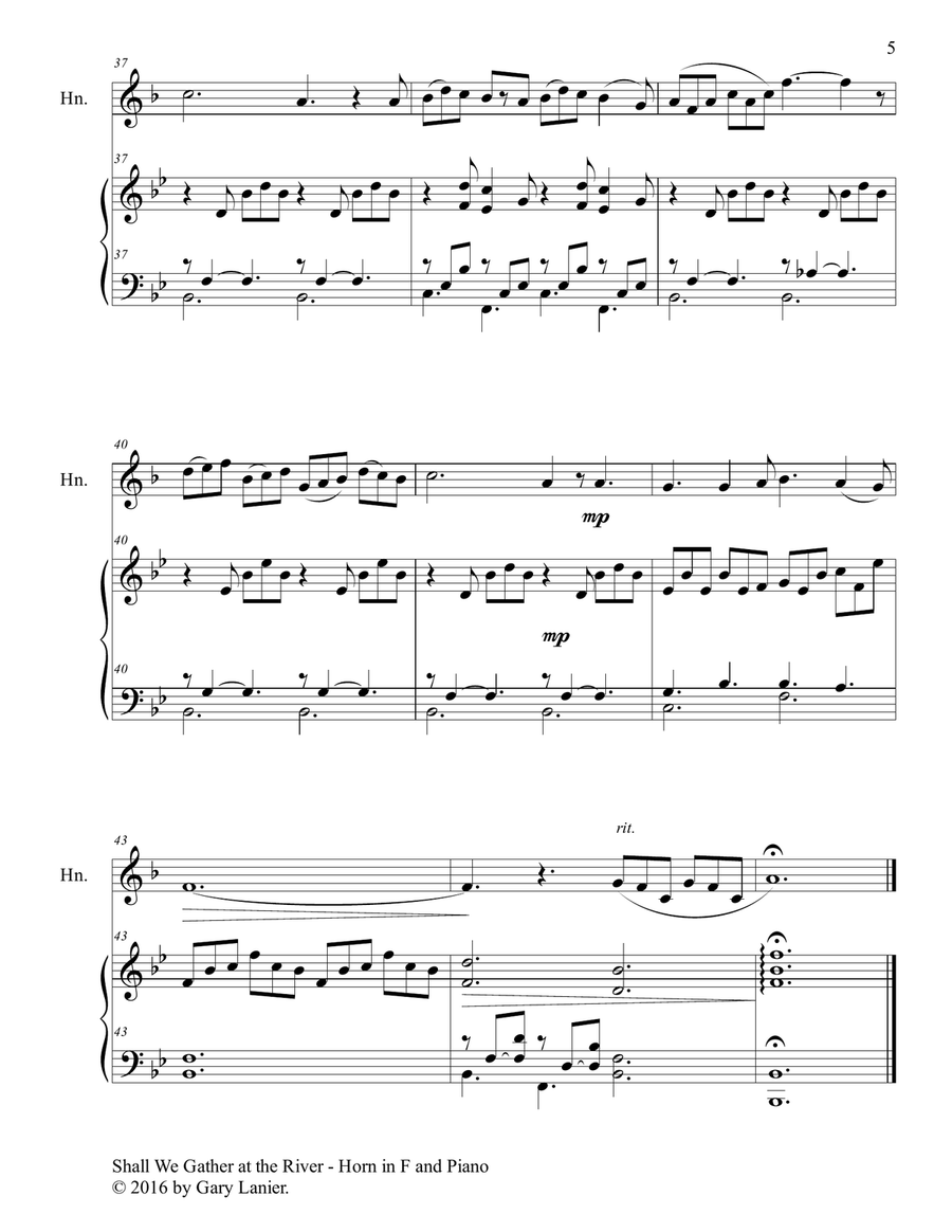 GENTLE HYMNS FOR WORSHIP (Horn in F and Piano with Parts) Piano scores gallery preview page 6
