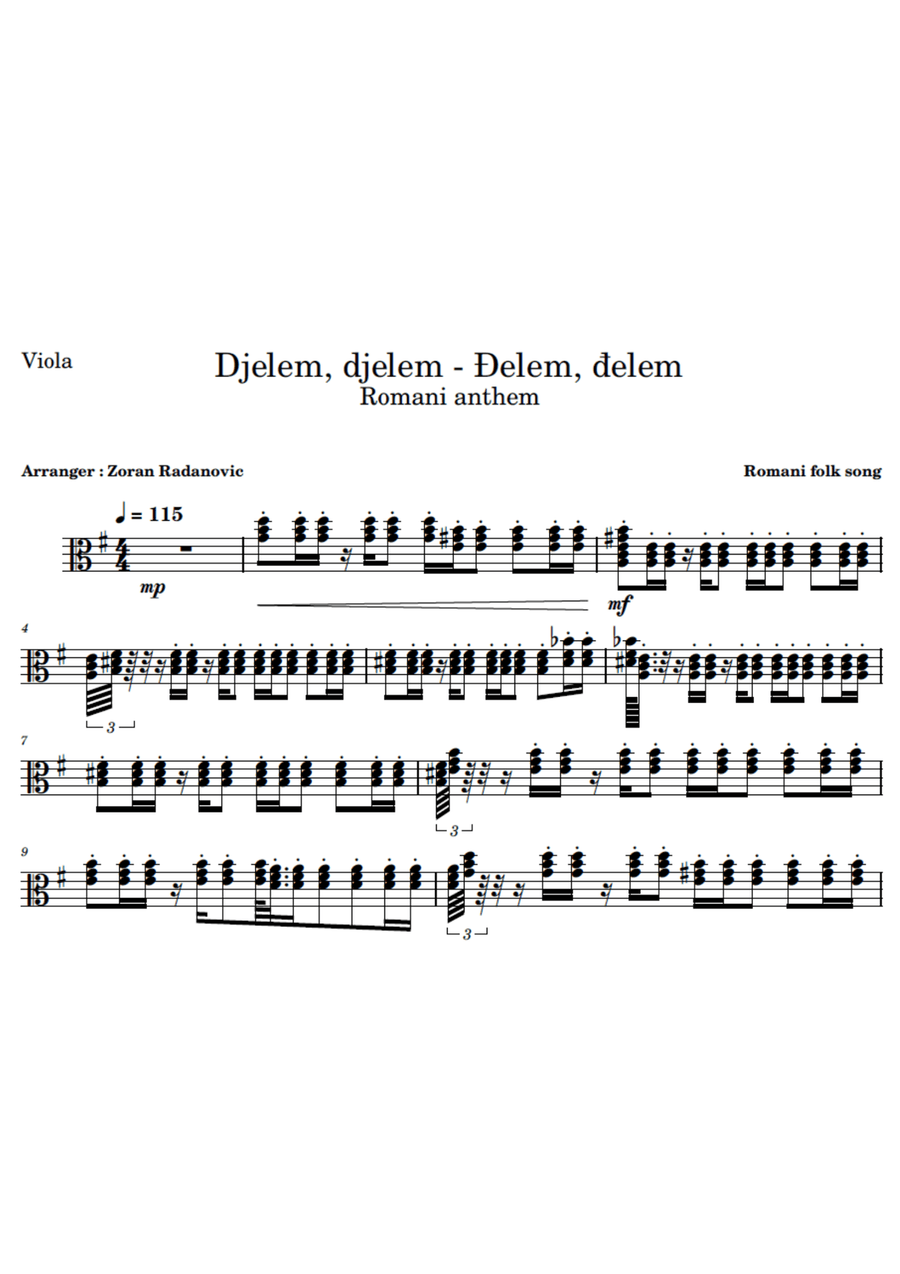 Djelem djelem - Đelem, đelem - for string trio String Trio scores gallery preview page 4
