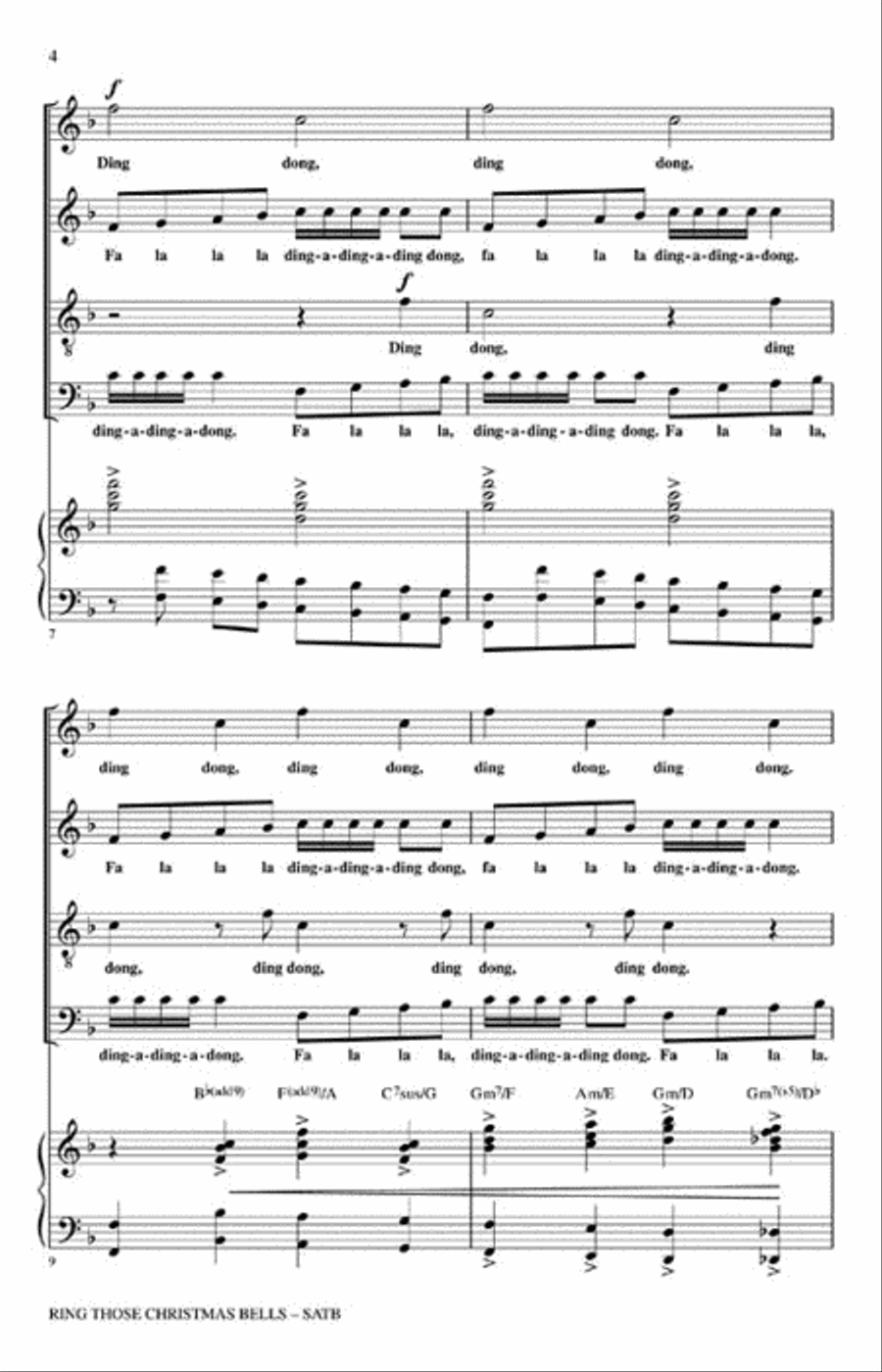 Ring Those Christmas Bells 4-Part scores gallery preview page 3