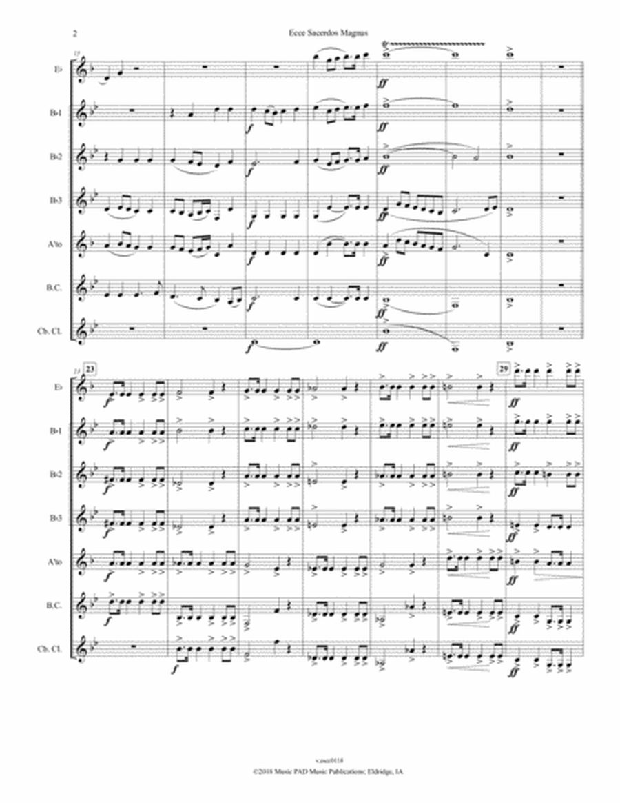 Ecce Sacerdos Magnus for Clarinet Choir image number null