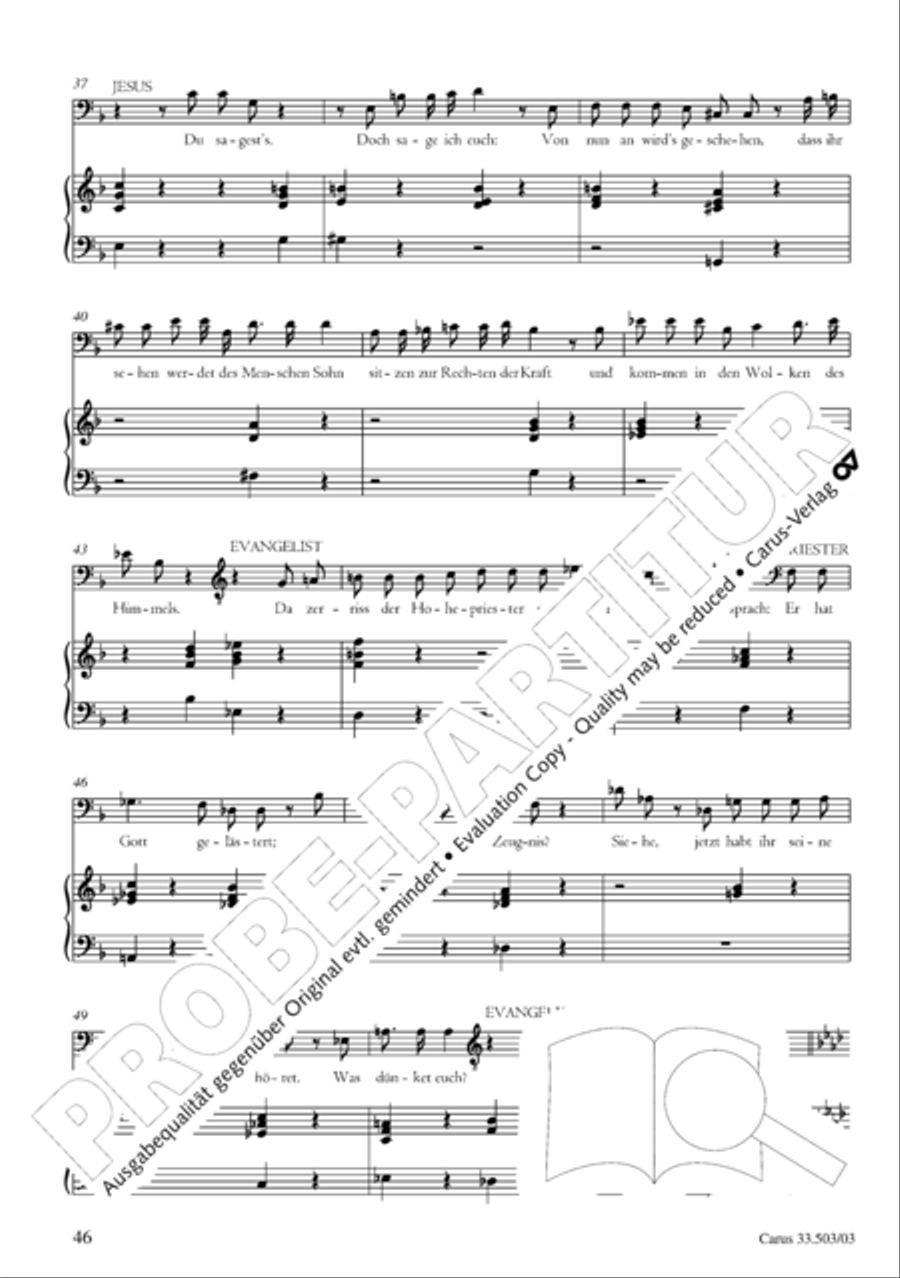 Passion according to St. Matthew (Passions-Musik nach dem Evangelisten Matthaus) SSATB scores gallery preview page 47