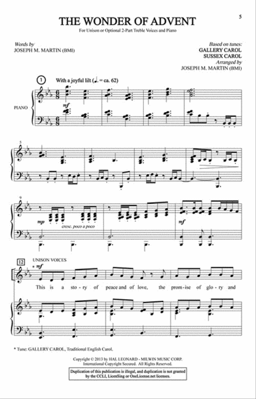 The Light Before Christmas Unison Choir scores gallery preview page 2