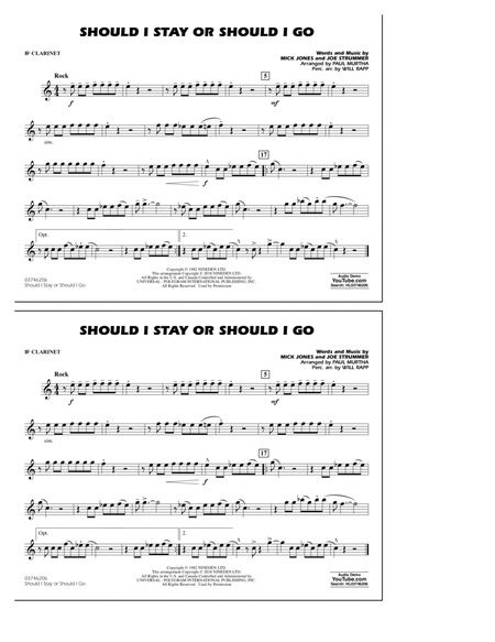 Should I Stay Or Should I Go - Bb Clarinet